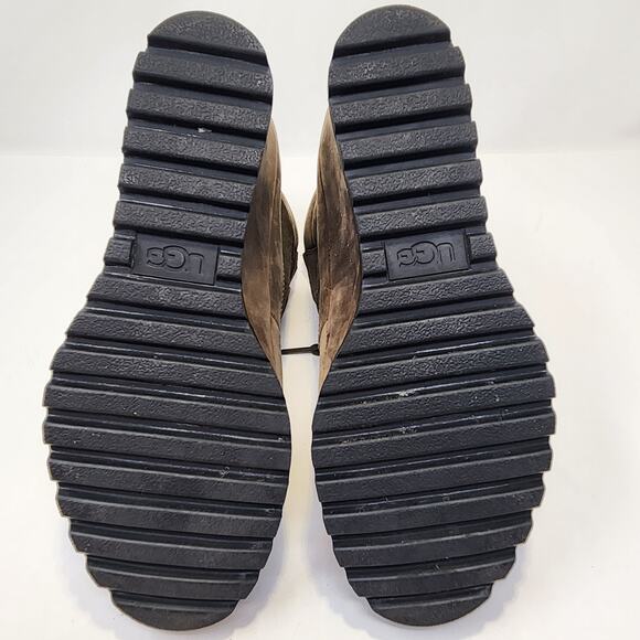 UGG Valory Mole Brown Suede Leather Wedge Boot Women Size 8 Waterproof Lace Up - Picture 9 of 9